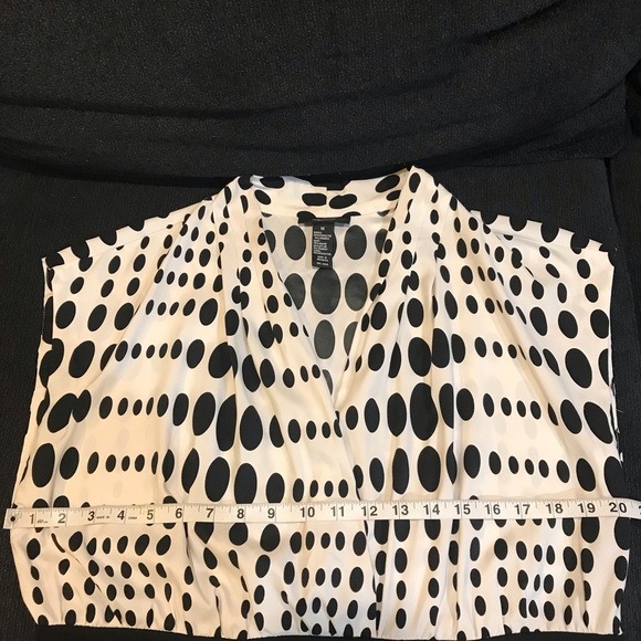 Alfani Black and White Polka Dot Empire Waist Pleated V Neckline Dress-Size 16 - Picture 10 of 10